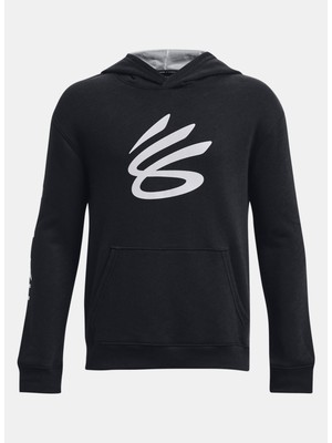 Under Armour Düz Erkek Çocuk Turkuaz Sweatshırt 1380333-361 Curry Boys Splash Hoodi