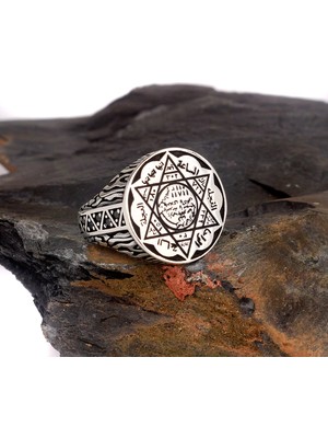Takı925 Hz Süleyman Mührü 925 Ayar Gümüş Erkek Yüzük