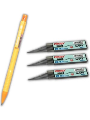 Tüftürük MİKRO 2.0 mm Kalın Uçlu Versatil Kalem 1 Adet ve 2.0 mm Kalın Uç Siyah 3 Adet