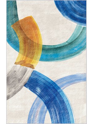 Rovigo Home Dijital Baskı Yıkanabilir Kaymaz Taban Salon Halısı Rvg0589