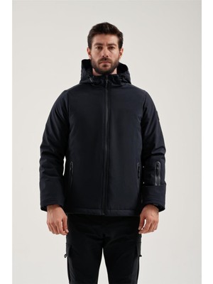 Exuma Erkek Kayak Mont 2411002 Siyah Polyester Astarı ile Su Geçirmez Özellikte Spor Giyim