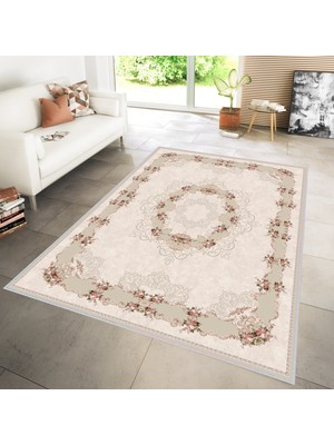 Rovigo Home Dijital Baskı Yıkanabilir Kaymaz Taban Salon Halısı Rvg1255