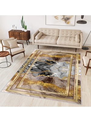 Rovigo Home Dijital Baskı Yıkanabilir Kaymaz Taban Salon Halısı Rvg0305-Sd470