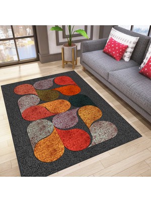 Rovigo Home Dijital Baskı Yıkanabilir Kaymaz Taban Salon Halısı Rvg0190-Sd915