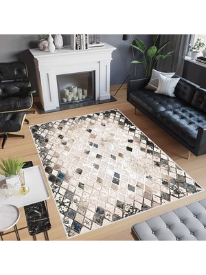 Rovigo Home Dijital Baskı Yıkanabilir Kaymaz Taban Salon Halısı Rvg0524