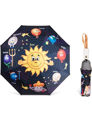 SY Çocuk Güneş Sistemi Desenli Şemsiye (Yurt Dışından)