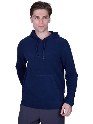 Alpinist Cliff Erkek Kapşonlu Polar Lacivert