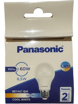 Panasonic 8.5W (60W) 6500K (Beyaz Işık) E27 Duylu LED Ampul