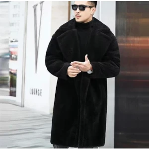 Amor Man Özel Tasarım Twill Astarlı %100 Yün Peluş Şık Business Erkek Luxury Uzun Kaban