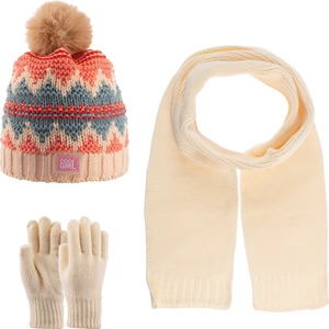 9-15 Yaş Kız Çocuk Atkı Bere Eldiven 3'lü Takım