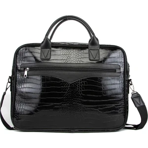 Siyah Kroko Deri Evrak & Laptop Çantası 15.6 Inç