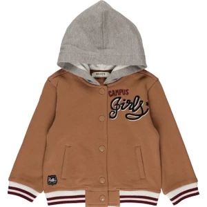 Kız Bebek Kapüşonlu Örme Mont