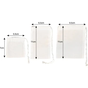 Bitki Çayı Çay Demleme Demlik Kesesi Süzgeci Yüzde Yüz Pamuk 3'lü Set