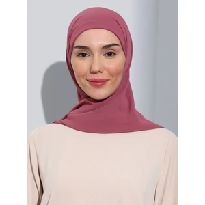 ST103-BONELİ Şifon Oval Eşarp 55 Bögürtlen - Gul Kurusu - Ecardin