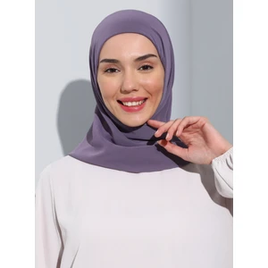 ST103-BONELİ Şifon Oval Eşarp 18 Mürdüm - Mürdüm - Ecardin