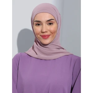 ST103-BONELİ Şifon Oval Eşarp 46 Leylak- Leylak - Ecardin