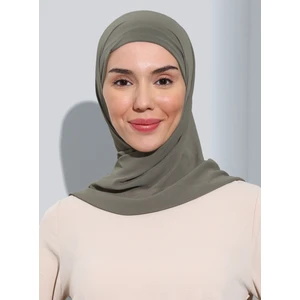 ST103-BONELİ Şifon Oval Eşarp 40 Kına Yeşil - Yeşil - Ecardin