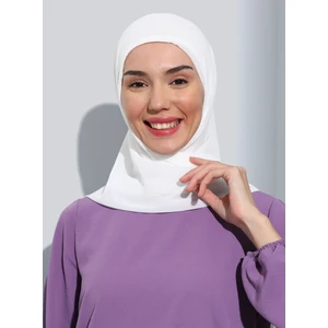 ST103-BONELİ Şifon Oval Eşarp 05 Krem - Krem - Ecardin