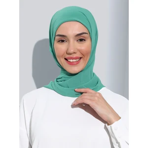 ST103-BONELİ Şifon Oval Eşarp 72 Su Yeşili - Su Yeşili - Ecardin