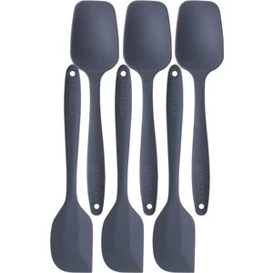 Yanmaz Yapışmaz Silikon Spatula Yassı Kaşık Seti 6lı Gri