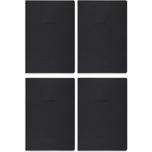 Matt Notebook A5 4'lü Defter Set Çizgisiz Terzi Dikiş Siyah