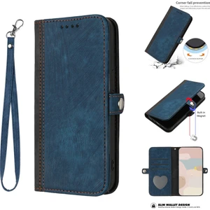 Yihang Boutique Uyumlu iPhone 15 Askılı ve Stand Fonksiyonlu Cüzdan Kapaklı Kılıf Pu Deri Kart Tutucu (Yurt Dışından)