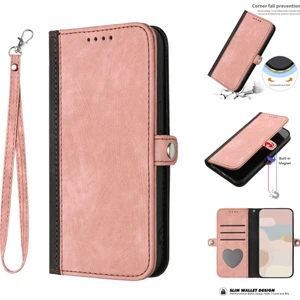 Yihang Boutique Uyumlu iPhone 15 Askılı ve Stand Fonksiyonlu Cüzdan Kapaklı Kılıf Pu Deri Kart Tutucu (Yurt Dışından)