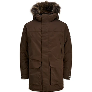 Jack & Jones Kapüşonlu Cepli Kahverengi Erkek Kaban 12241546