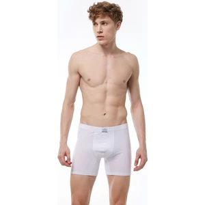 Erkek Beyaz Pamuk Elastan Uzun Boxer 073
