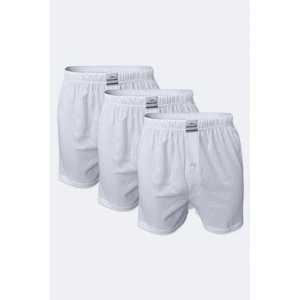 Erkek Beyaz 3 Lü Geniş Kalıp %100 Pamuk Boxer 3M024