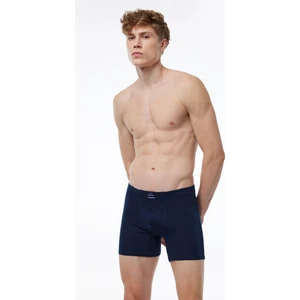 Erkek Lacivert Pamuk Elastan Uzun Boxer 073