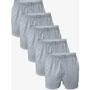 Erkek Gri 5 li Geniş Kalıp %100 Pamuk  Boxer MB2400