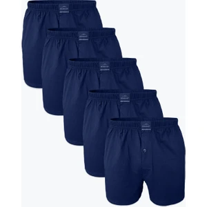Erkek Lacivert 5 Li Geniş Kalıp Büyük Beden %100 Pamuk Battal Boxer MB2400
