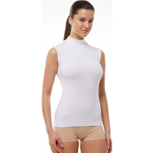 Kadın Beyaz Kolsuz Yarım Balıkçı Yaka Modal Body 1044