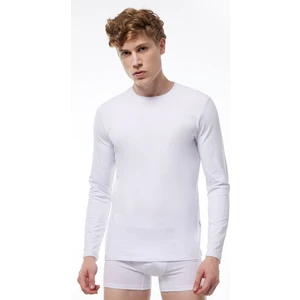 Erkek Beyaz Yuvarlak Yaka Uzun Kollu Modal Body 045