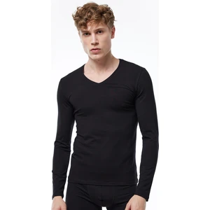 Erkek Siyah V Yaka Uzun Kollu Modal Body 059