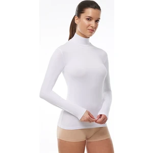 Kadın Beyaz Uzun Kollu Yarım Balıkçı Yaka Modal Body 180