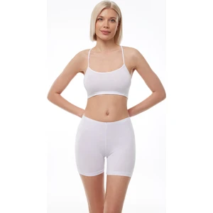 Kadın Beyaz Modal Kısa Tayt 185