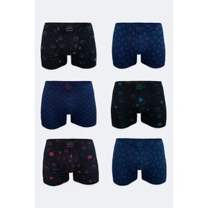 Erkek Desenli 6 Lı Paket Modal  Boxer 6 Adet 6M251