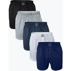 Erkek Karma Renk 5 Li Geniş Kalıp Büyük Beden %100 Pamuk Battal Boxer MB2400
