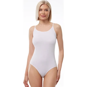 Kadın Beyaz Ayarlanabilir İp Askılı Modal Çıtçıtlı Body 134