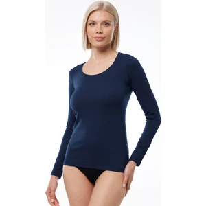Kadın Lacivert Açık Yuvarlak Yaka Uzun Kollu Modal Body 1038