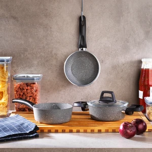 Piccola Derin Tencere 14CM+TAVA14+KAÇEROLA14CM-4 Parça