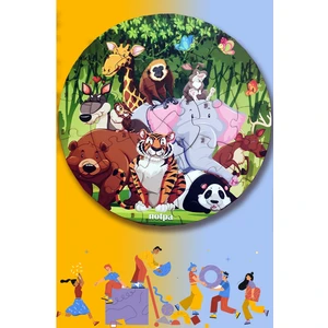 Ahşap Hayvanlar Puzzle 41CM,MEGA Boy Renkli Hayvanlar Bebek, Çocuk ve Okul Öncesi Için Puzzle