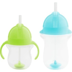 Tıklama Kilitli Uçlu Pipetli Alıştırma Bardağı 6AY+ 207 ml Yeşil  ve 12AY+ 296 ml Mavi