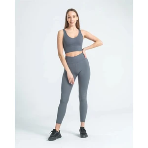 İncebelli Kadın Yüksek Bel Fitilli Tayt Gri