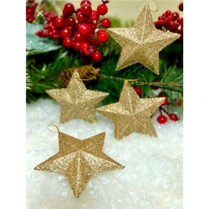 Mini Tasarım Atölyem Yılbaşı Ağacı Süsü Gold Yıldız Set