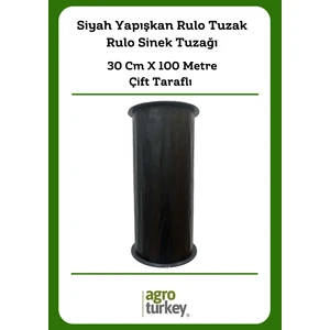 Agro Turkey | Sera Ve Bahçe İçin Siyah Yapışkan Rulo Tuzak- Rulo Sinek Tuzağı - 30 Cm X 100 Metre- Çift Taraflı