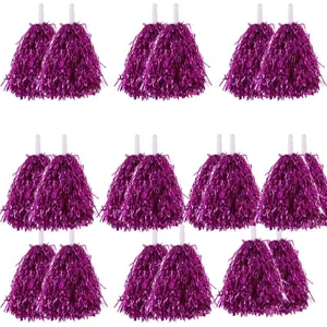 10 Çift (20 Adet) 25 cm Parlak Fuşya Pembe Renk 23 Nisan Gösteri Ponponu 30 gr