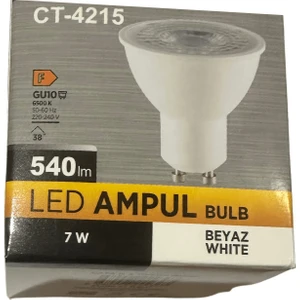 CT-4215 7W 6500K (Beyaz Işık) GU10 Duylu Spot LED Ampul (4 Adet)